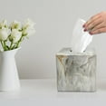 thumbnail image 4 of nu steel Stone Hedge Resin Decorative Square Tissue Box Cover Holder for Bathroom Vanity Countertops, 4 of 6