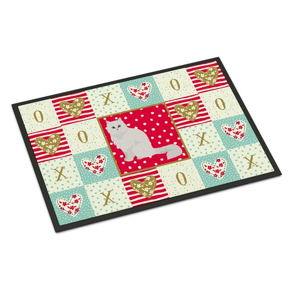 Chinchilla Persian Longhair Cat Love Door Mat