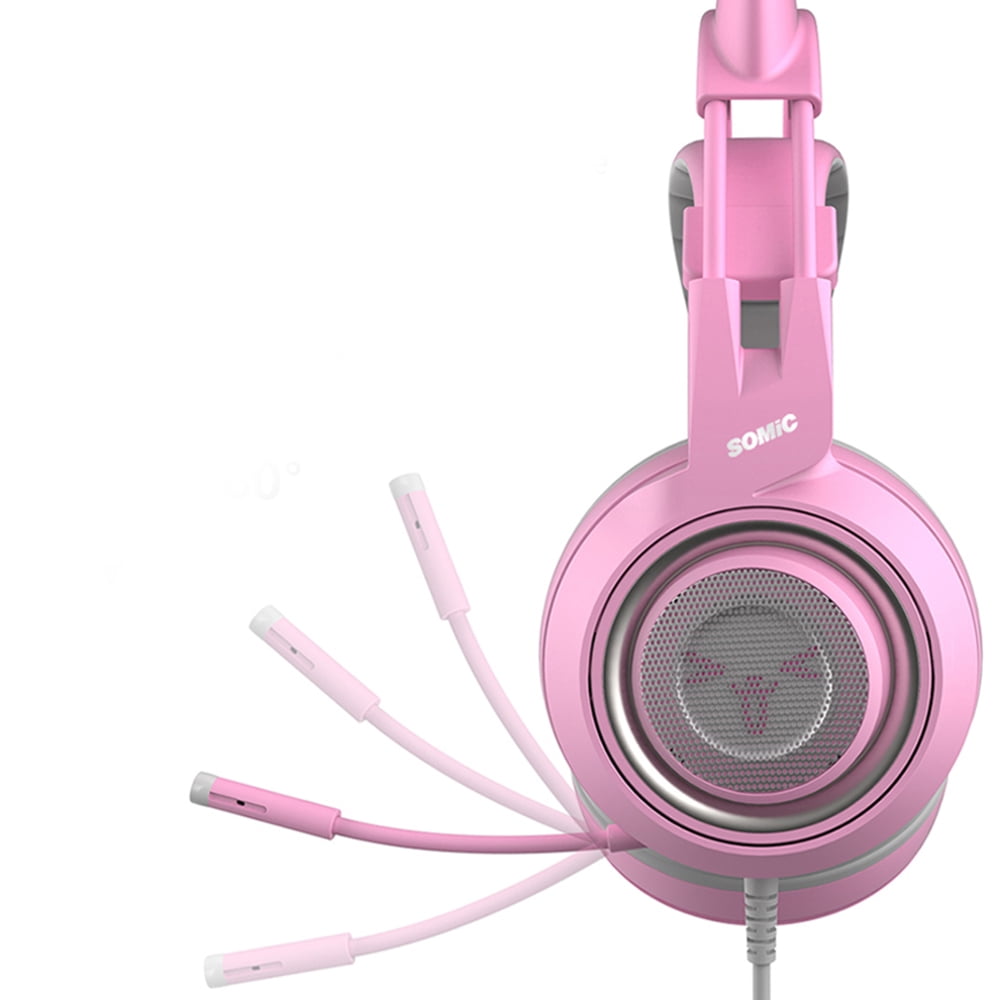 SOMIC G951S Wired Gaming Headset Pink Cat Ear Headphone with Mic 7.1 Sound Channel 3.5mm for Xbox one Walmart