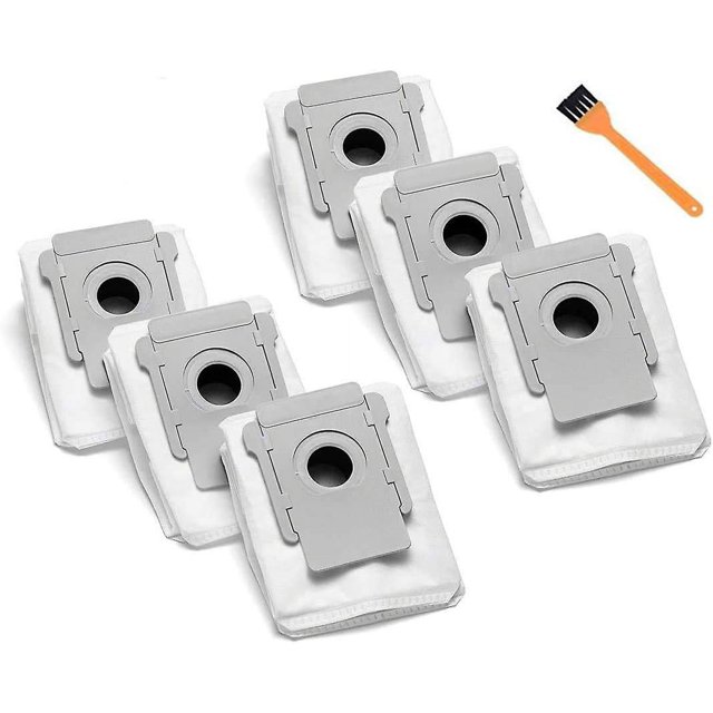 Paquete de 6 piezas de repuesto para bolsas de polvo compatibles con Irobot Roomba I7 I7+ I7 Plus (7550) E5 E6 S9+ (9550) Serie I y S Eliminación automática de suciedad con base limpia