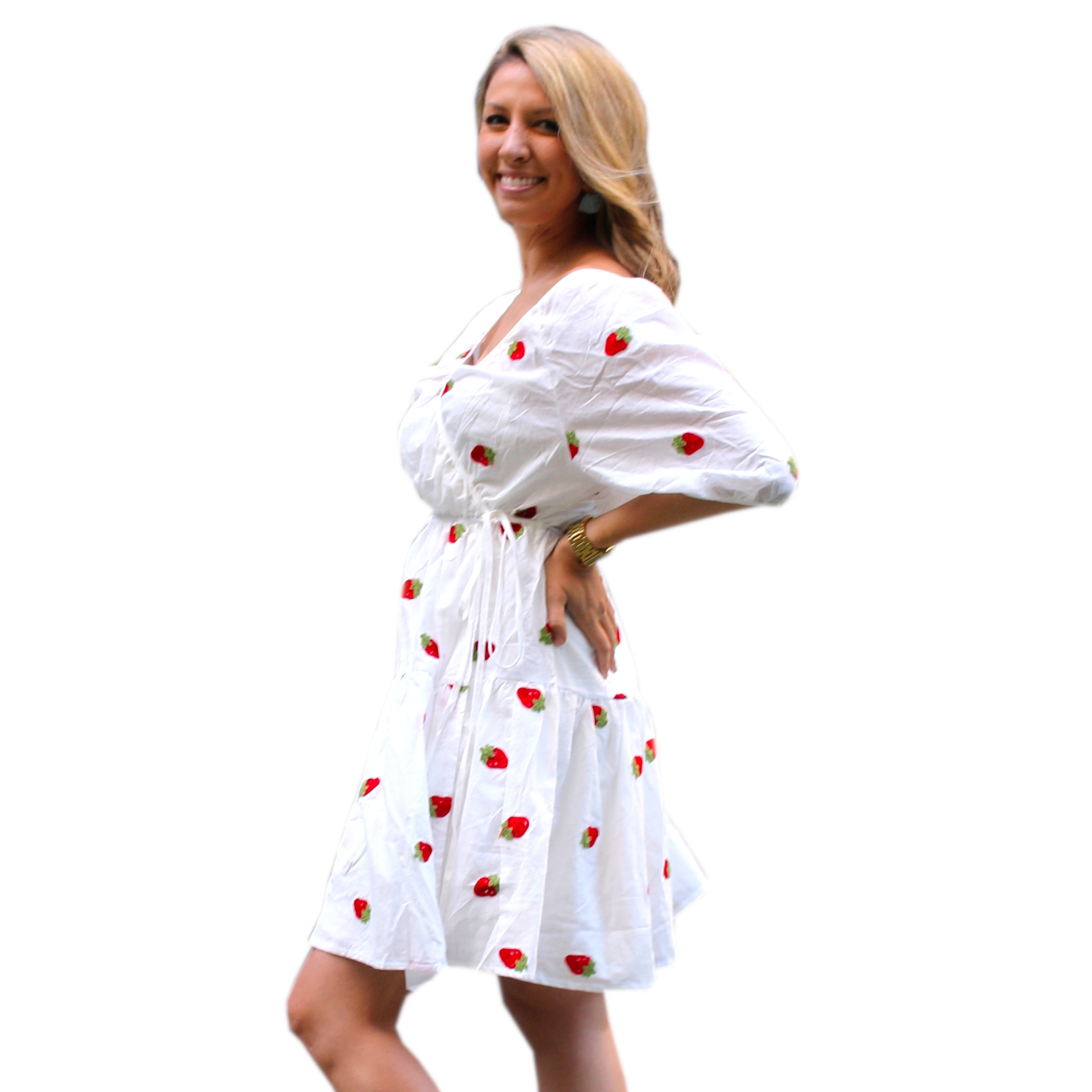 strawberry wrap dress