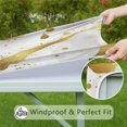thumbnail image 6 of White Marble Gold Spot Pattern Square Fitted Tablecloth with Elastic Edge,Square Table Cover,Washable Elastic Table Cover for Home Kitchen Party Decor 34"x34", 6 of 6