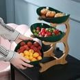 thumbnail image 4 of Table Plates Dinnerware Kitchen Fruit Bowl with Floors Partitioned Candy Cake Trays Wooden Tableware Dishes B-1, 4 of 6