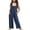 Blue, variant on Girls Jumpsuits & Rompers Kids Summer Solid Color Strappy Sleeveless Wide Leg Overalls With Pockets Loose Fit Casual Bodysuits Outwear,Green,5-6 Years