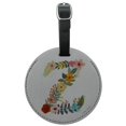thumbnail image 1 of Letter Z Floral Monogram Initial Round Leather Luggage Card Suitcase Carry-On ID Tag, 1 of 8