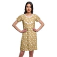 thumbnail image 1 of Moomaya Chemise de Nuit à Manches Courtes Imprimée pour Femmes, Col Rond, en Coton, Vêtement de Nuit, 1 of 5