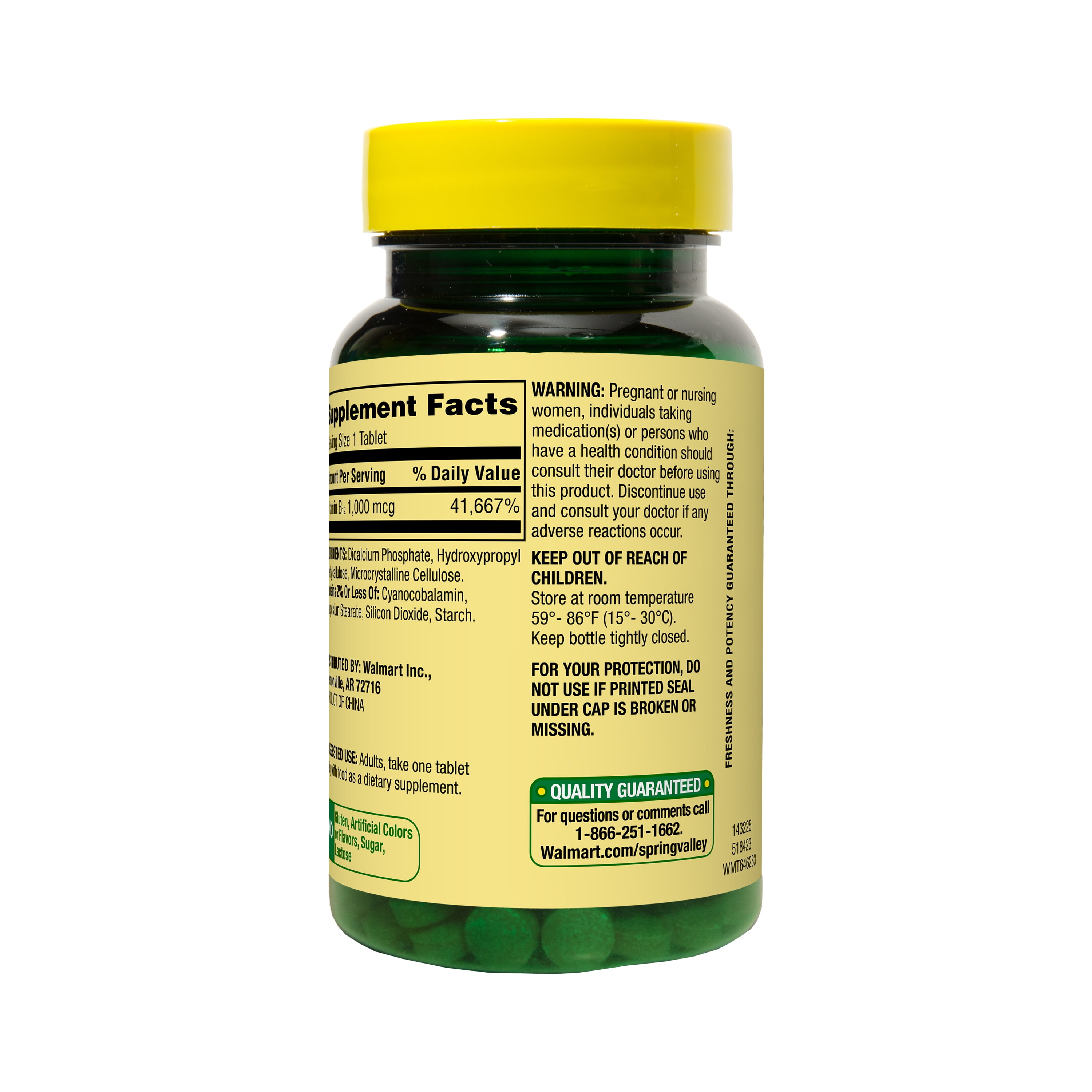 Spring Valley Vitamin B12 Timed-Release Tablets, 1000 mcg, 150 Ct, 2 Pack