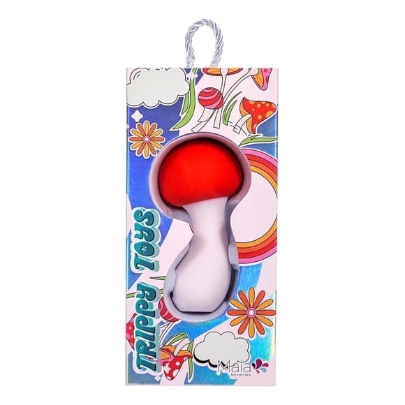 Maia Toys Trippy Toys Rechargeable Mushroom Vibrator with USB Magnetic Charger Cable, Sensually Soft, Red