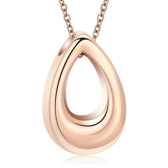 Cremation Urn Necklace for Ashes Water Droplet Cremation Jewelry Stainless Steel Ashes Pendant for Women Men Memorial for Jewelry Keepsake