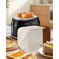 thumbnail image 5 of Boho Brown Leather Texture Toaster Cover 2 Slice, Modern Yellow Striped Dustproof Bread Machine Oven Cover with Storage Pockets, Fits Most Kitchen Toasters Protector, 5 of 5