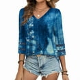 thumbnail image 4 of Ronuti 3/4 Length Sleeve Womens Tops Dressy Casual Blouses for Women 2025 Trendy V Neck T Shirts Fall Clothes, 4 of 9