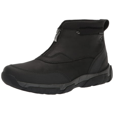Clarks Men's Grove Zip Waterproof Ankle Boot, Black Leather, 11.5 ...