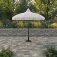 thumbnail image 2 of My Texas House 9ft Outdoor Round Market Patio Umbrella with Off-White Canopy and Black Trim, 2 of 12
