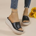 thumbnail image 5 of Viluyesy Womens Footbed Sandals, Open Toe Wide Width Platform Casual Wedge Shoes Black, 5 of 7