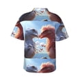 thumbnail image 3 of Daiia Red And White Bird Couple Hawaiian Shirt for Men Gentle Cotton Regular Short Sleeve Casual-XX-Large, 3 of 9