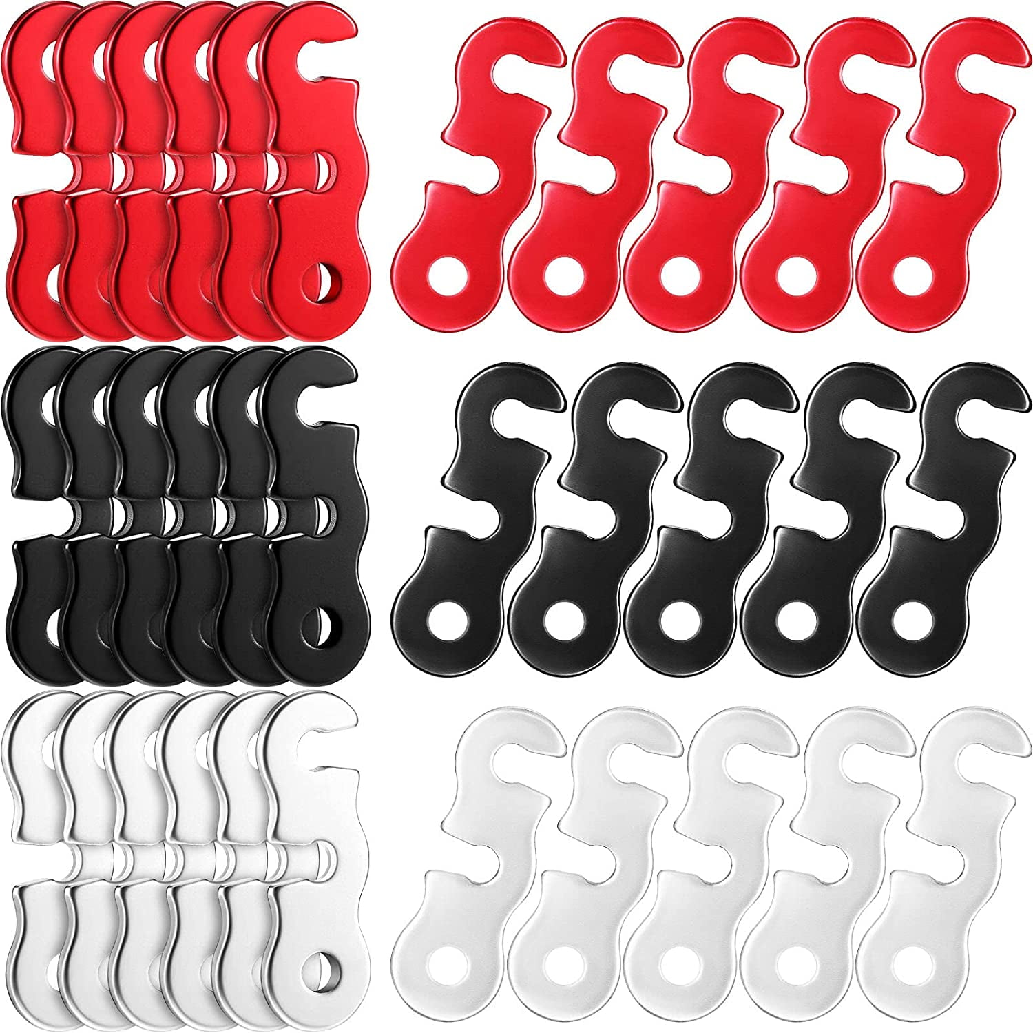 30 Pieces Aluminum Alloy Guyline Cord Adjusters Rope Adjusters Tent