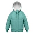 thumbnail image 7 of Christmas Clearance! ZVNAΖH Women Puffer Coat with Hood Zip Up Quilted Jacket Winter Parka Jacket Warm Cardigan Jacket Casual Padded Jacket, 7 of 7