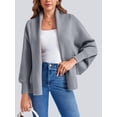 thumbnail image 2 of Autumn/ Winter Open Front Casual Solid Color Women's Loose Knitted Cardigan, 2 of 6