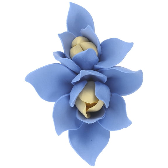 Ceramic Vivid Flower Decor Wall Hanging Mural Stickers Blue