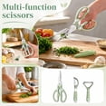 thumbnail image 2 of Kitchen Scissors Multifunctional Stainless Steel with Blade Cover Sage Green for Poultry Meat, 2 of 8