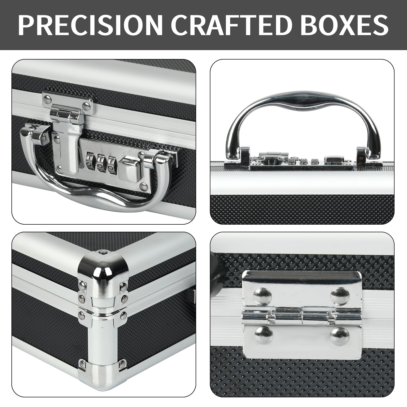 Large Medication Lock Aluminium Alloy Medicine Key Lock Box for Home and Travel Medicine Lock Box, Medicine & Money, Black  11.2 X 8 X 3.9 inches