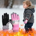 thumbnail image 2 of OGLCCG Kids Winter Gloves Warm Windproof Waterproof Snow Ski Gloves Outdoor Thickening Fleece Snowboard Gloves for Boy Girl 4-7 Years, 2 of 8