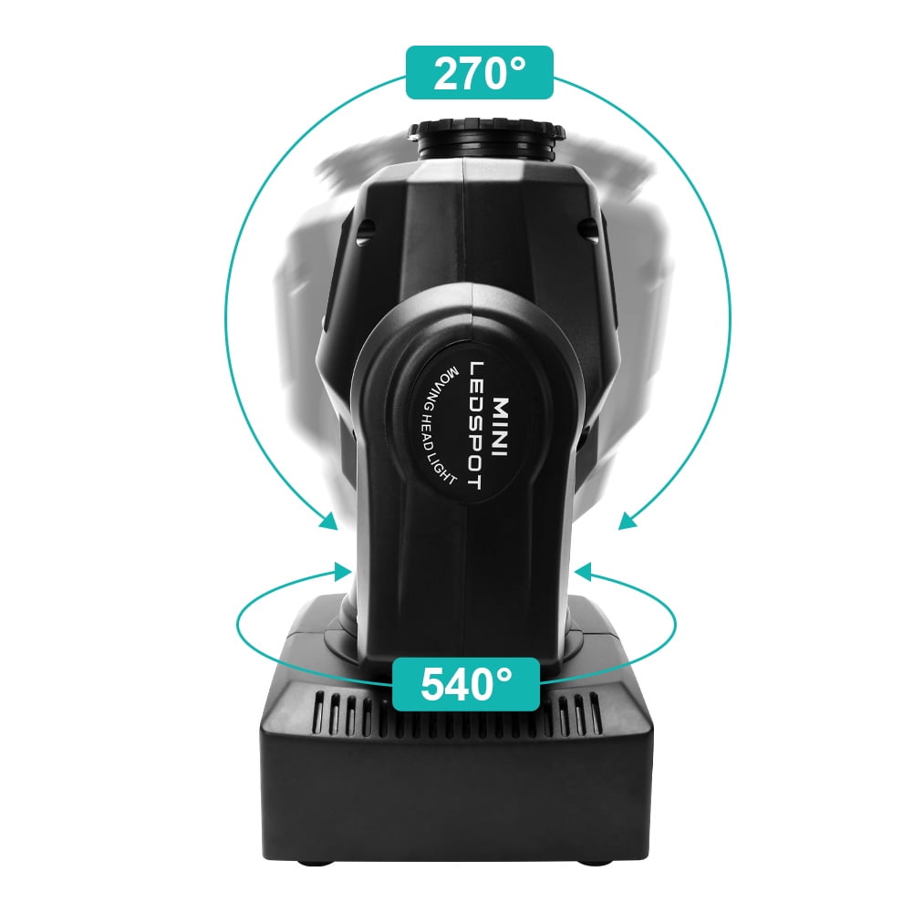 LED DJ Lights Moving Head RGBW Spot LED Stage Light, 8 Gobos DMX512 Disco Party Stage Lighting