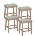 thumbnail image 2 of SUMMIT LIVING 24" Wood Backless Counter Height Bar Stools with Padded Seat for Kitchen Island, Set of 4, Gray, 2 of 6