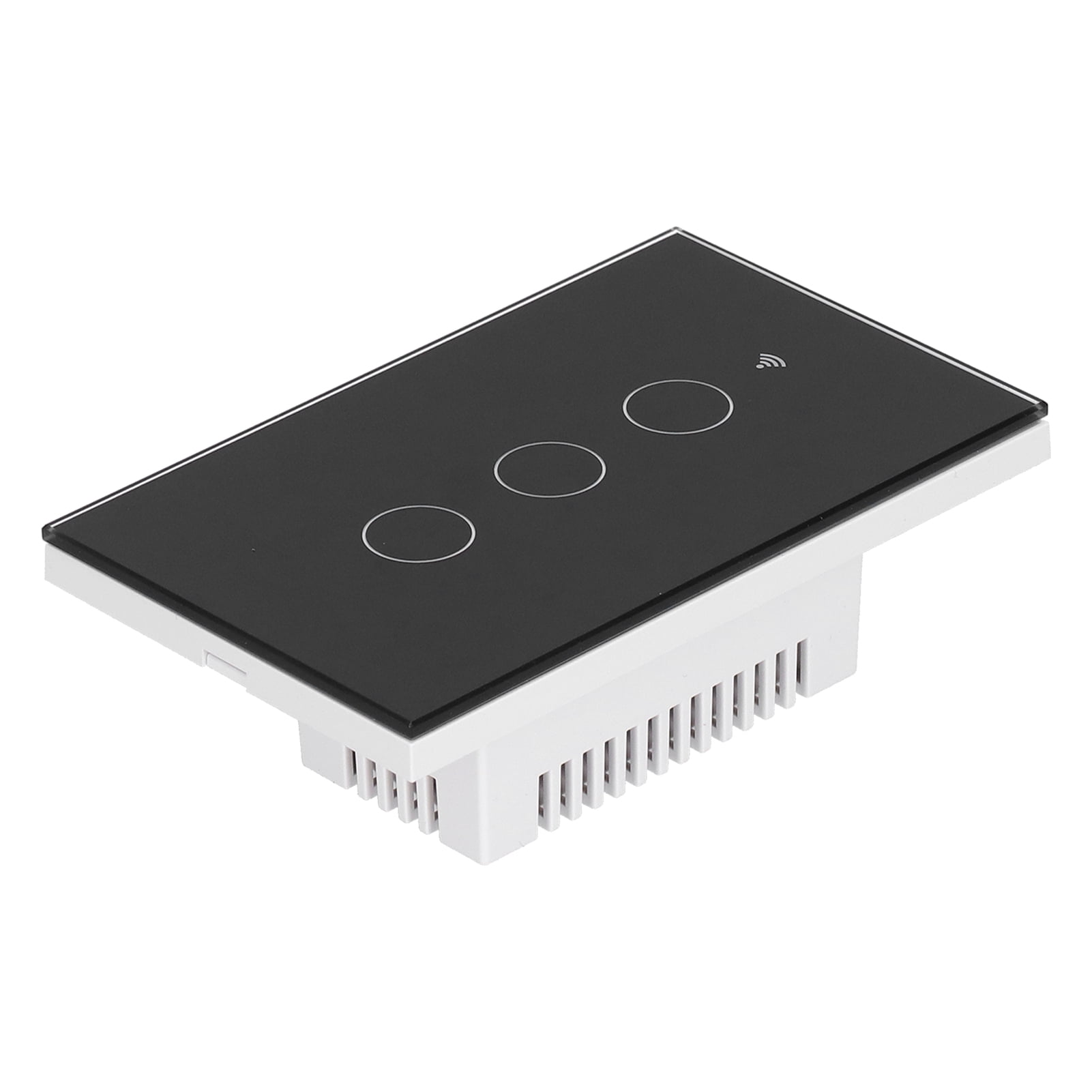 BIMZUC Intelligent Light Touch Switch Remote Control 3 Gang American Type Zigbee Home Automation Wall Switch Panel 100-240V Black (15 cm / 5.91 inches)