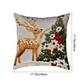 thumbnail image 6 of Xuniizn Christmas Pillow Covers 18x18 inch Set of 4 Xmas Decorations Soft Plush Faux Fur Wool Christmas Throw Pillow Cases Winter Holiday Decor for Sofa Living Room, 6 of 9