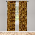 thumbnail image 3 of Ambesonne Abstract Window Curtains, Cheetah Skin Look Motif, Each 28" W x 84" L, Orange and Charcoal Grey, 3 of 3