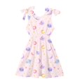 thumbnail image 5 of WOYY Toddler Girls Sleeveless Bow-Tie Straps Dress Casual Beach Sundress A Line Midi Dress, 5 of 5