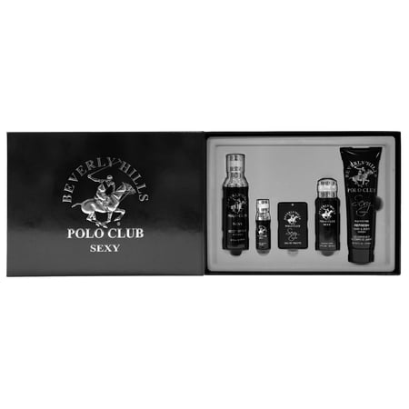 Beverly Hills Polo Club BHPC Colonge Gift Set for Men | 5 Piece Eau de Toilette, Body Spray, Deodorant, Body Wash, Aftershave Fragrances (Sexy)