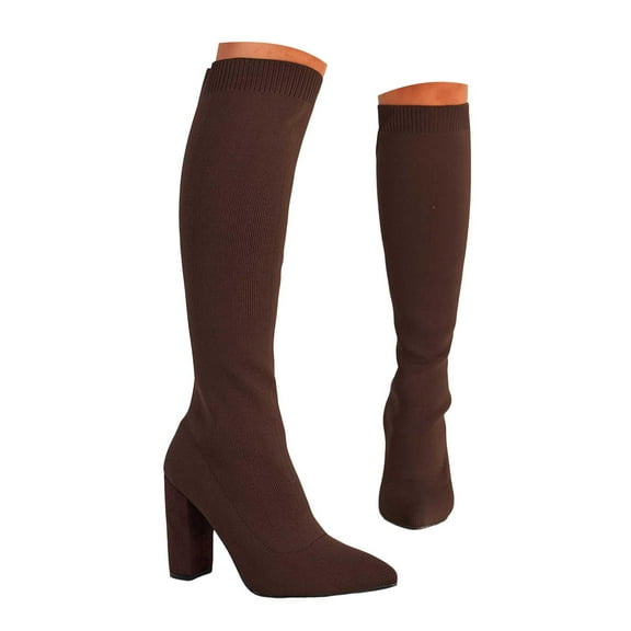 Women's Stretch Knit Knee High Boots Heel Winter Boots For &