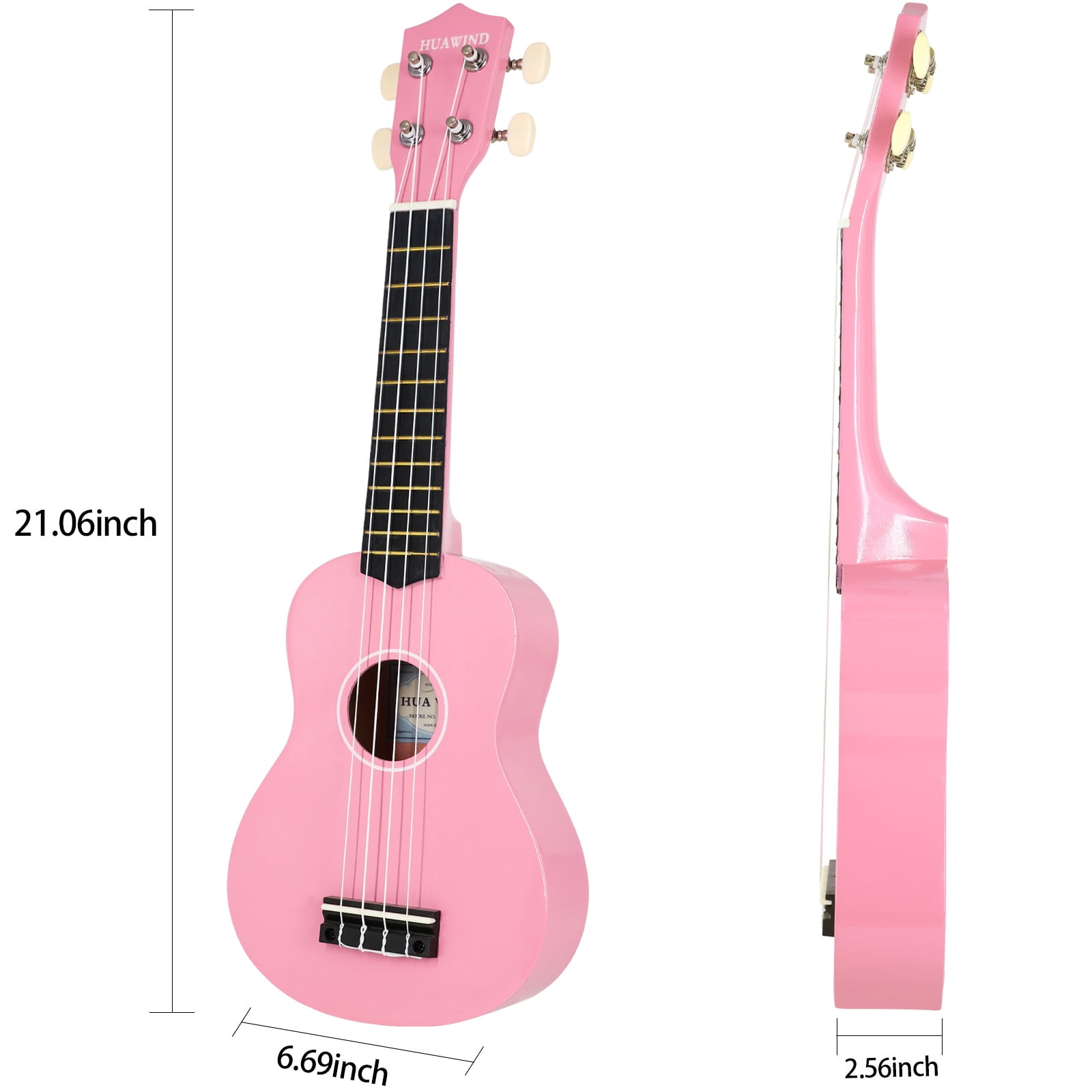 HUAWIND Ukulele, 21 inch Soprano Ukulele For Kid Beginners, Hawaii Ukelele Four String Wood Uke Ukulele
