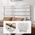 thumbnail image 6 of Wooden Queen Bed Frame with 49.9" Tall Headboard, Rustic Farmhouse Platform Bedframe with Wood Slat Support, No Box Spring Needed, Sturdy and Noise Free, Easy Assembly, White, 6 of 10