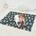 thumbnail image 2 of DarkBlue Cartoon Dinosaurs Stars Pattern Blanket,Comfortable Soft Flannel Throw Blanket,All Season,Warm Lightweight Blankets for Sofa Bed Couch Living Room Chair,30"x40", 2 of 4