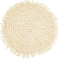 thumbnail image 4 of Fennco Styles Raffia Fringe Placemat 14" Round, Set of 4 - Ivory Woven Rustic Table Mat for Home, Dining Room, Banquets, Boho Decor, Family Gathering and Special Occasion, 4 of 4