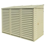 Duramax 4 x 8 SideMate Plastic Storage Shed + Foundation for Garden, Patio and Backyard