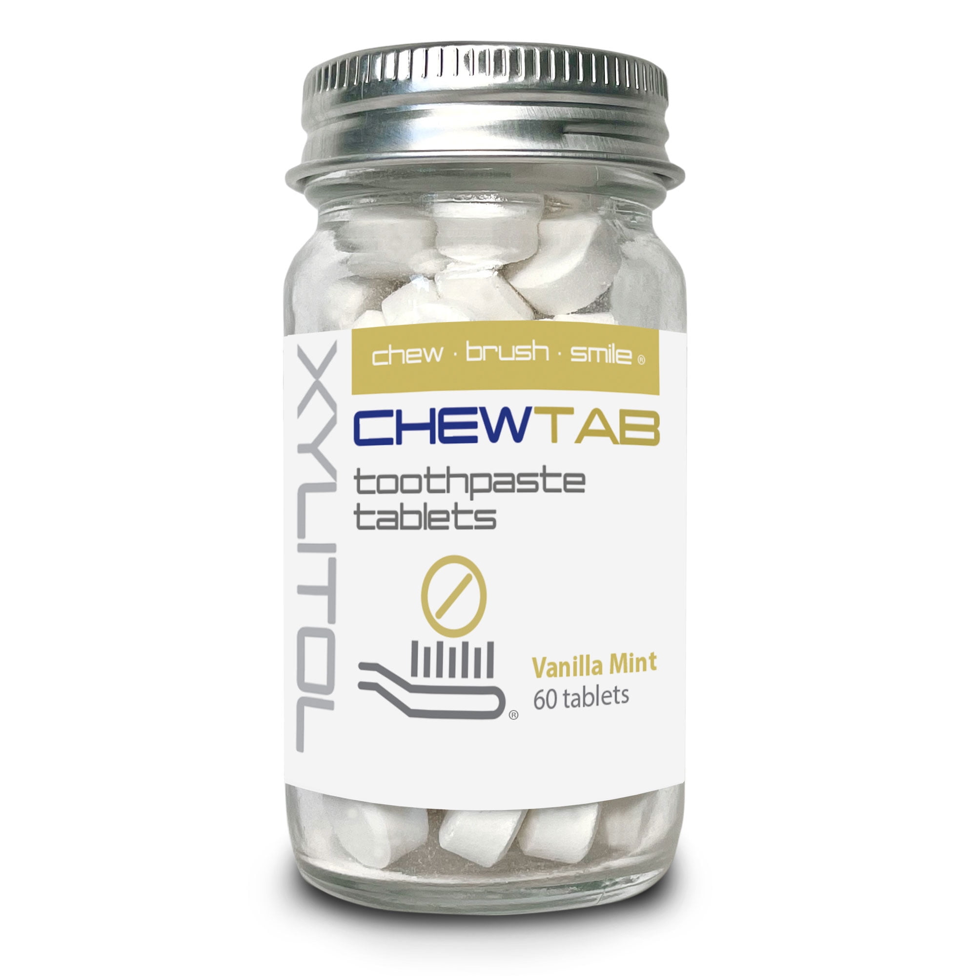Weldental Chewtab Toothpaste Tablets, Vanilla Mint 60 Count