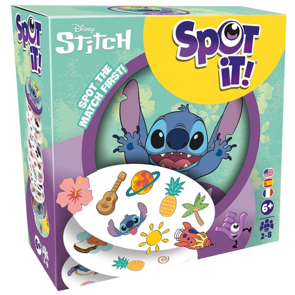 Asmodee - Zygomatic - Spot It! - Lilo & Stitch - Eco Box - Quick Observation Card Game - Fun Matching Game for Kids and Adults - For 2 to 8 Players - Ages 6 and up - Multilingual