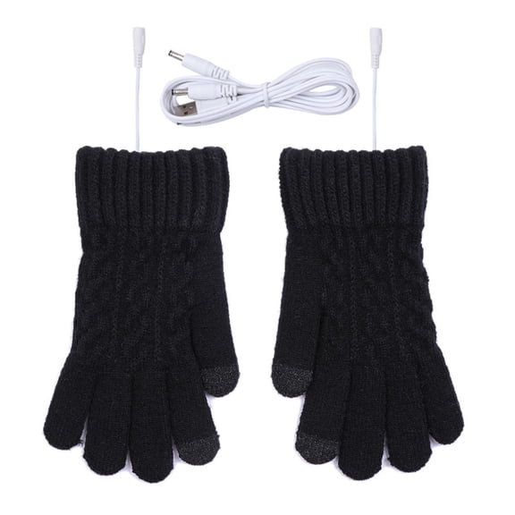 Wyobmus Heated Gloves for Men Women Winter Electric Warmers for Upgraded Touchscreen Cold Weather Thermal Warm Knit Glove for Running Driving Hiking Black*
