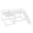 thumbnail image 6 of Full and Twin Size L-Shaped Bunk Bed with Slide and Short Ladder, Loft Bed with Guardrail, White, 6 of 8