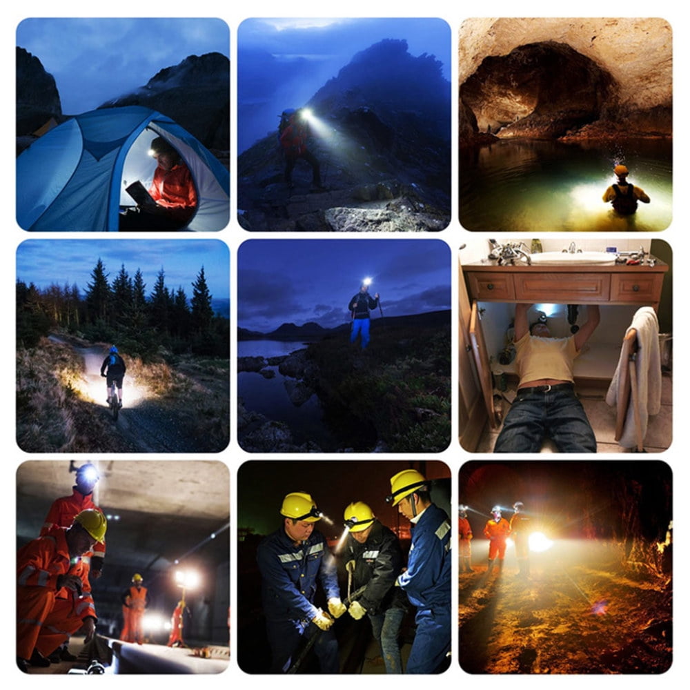 10-Core LED right Head Lamp Waterproof Adjustable Lighting Angle Camping Light for Camping Hiking Traveling