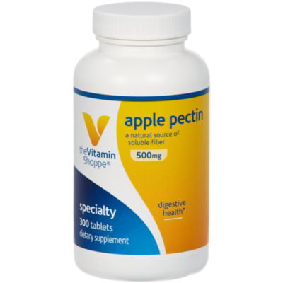 Apple Pectin 500mg  A Natural Source of Soluble Fiber, Supports Digestive Health  Promotes Regularity  Dairy, Gluten  Soy Free Tablet (300 Tablets) by The Vitamin