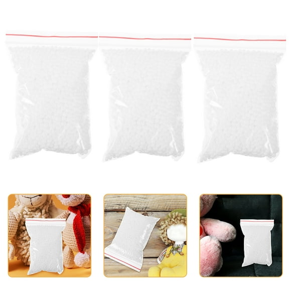 Squalise 3 Packs of Mini Balls Beads for DIY for Arts and Crafts (White)