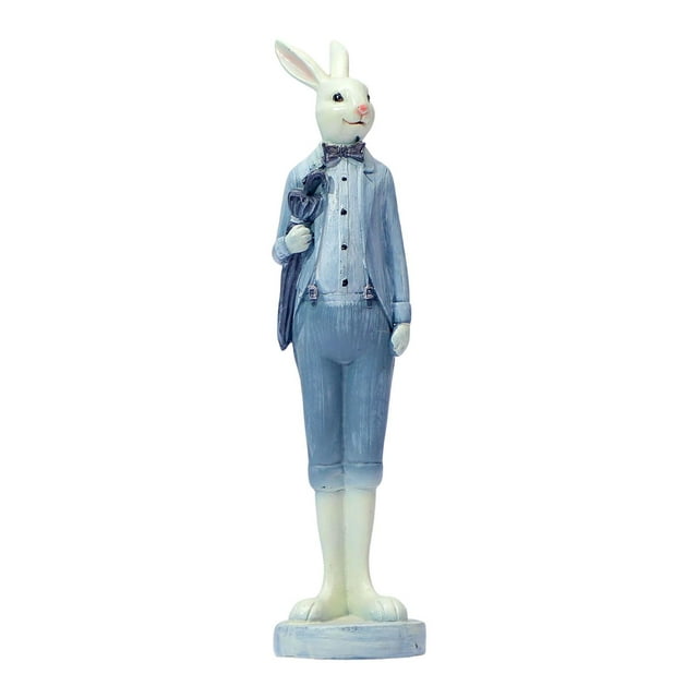 Figura de conejo de resina, escultura animal, arte, hermosa decoración de primavera, adorno de mesa para hidalgo