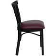 thumbnail image 2 of HERCULES Series Black Three-Slat Ladder Back Metal Restaurant Chair - Burgundy Vinyl Seat, 2 of 6