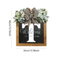 thumbnail image 3 of Señal De Bienvenida De Guirnalda Placa decorativa para puerta con 26 letras, adornos de madera para jardín, señal de bienvenida para puerta (T), 3 of 6
