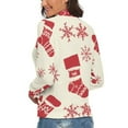 thumbnail image 3 of Snow Gift Sock Christmas Pattern Women's Turtleneck Sweater Long Sleeve Ribbed Fitted Turtle Neck Casual Fall Winter Collection Top 2XL, 3 of 4